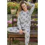 Šedé hřejivé pyžamo pro ženy či dívky na zimu s medvídkem Pandou 1B1846 – Zboží Mobilmania