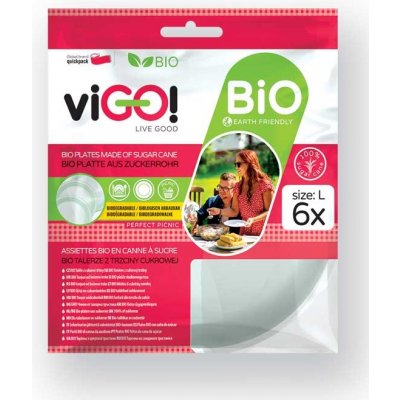 QUICKPACK ViGO! BIO talíř z cukrové třtiny kulatý 22 cm, v PLA sáčku 7316010 – Hledejceny.cz
