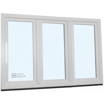 KNIPPING Plastové okno - 70 AD, 2400x1500 mm, OS+O/OS, bílá