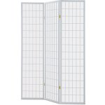 Autronic Paraván dřevěný 3 dílný, masiv smrk netkaná textilie bílý matný lak EF-E803 WT – Zboží Dáma