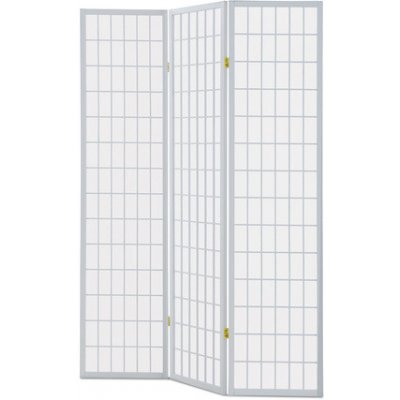 Autronic Paraván dřevěný 3 dílný, masiv smrk netkaná textilie bílý matný lak EF-E803 WT – Zboží Dáma