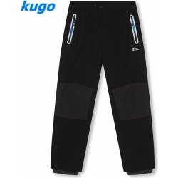 Kugo zateplené soft kalhoty HK2522 Černá s modrým zipem