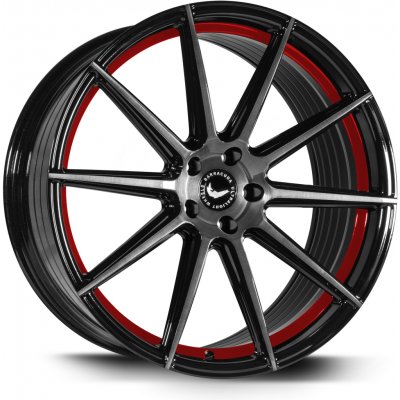 Barracuda PROJECT TWO 10,5x22 5x112 ET30 gloss black brushed surface trim red – Hledejceny.cz