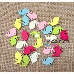 Dekorace dřevěná zajíc samolepicí 24 ks barevná mix – Hledejceny.cz