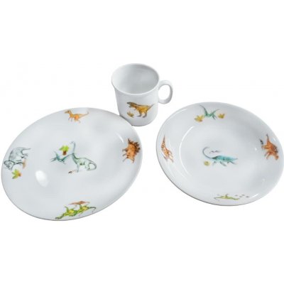 Genex talíř + miska + hrnek dětský DINOSAUŘI – Zboží Dáma