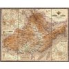 Nástěnné mapy Morava a Slezsko 1883 - nástěnná mapa 90 x 70 cm, lamino + stříbrný hliníkový rám