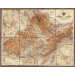 Morava a Slezsko 1883 - nástěnná mapa 90 x 70 cm, lamino + dřevěný rám – Zboží Dáma