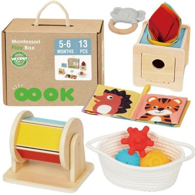 Woopie Montessori vzdělávací box 6 v 1 pro miminka 5 – 6 měsíců – Zboží Dáma