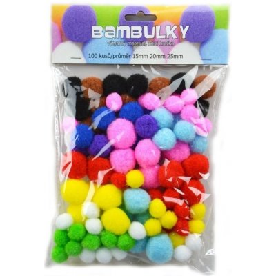 Bambulky - mix barev, 100 ks - velikost 15,20,25 mm – Zboží Dáma