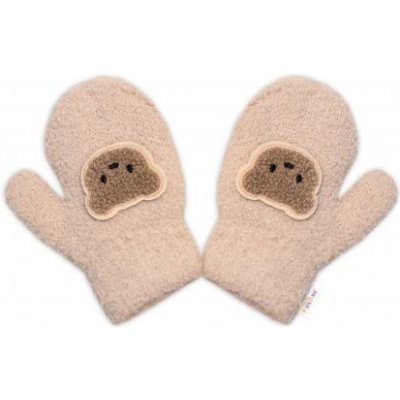 Be Snazzy Zimní rukavičky froté Medvídek Béžové – Zboží Dáma