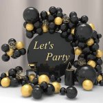 Cakesicq Balónková girlanda černo zlatá – Zboží Dáma