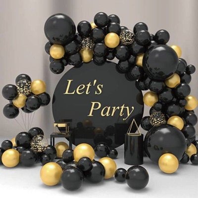 Cakesicq Balónková girlanda černo zlatá – Zboží Dáma