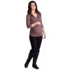 Těhotenské a kojící tričko Be MaaMaa těhotenské kojící triko 3/4 rukáv cappucino