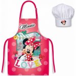 Euroswan Dětská dívčí zástěra s kuchařskou čepicí Minnie Mouse Disney motiv LOVE – Zboží Mobilmania