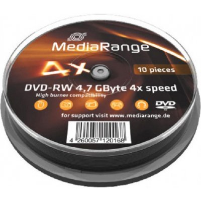 MediaRange DVD-RW 4,7GB 4x, spindle, 10ks (MR450) – Zbozi.Blesk.cz