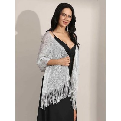 Classic Scarf dámská bílá šála se stříbrnou – Hledejceny.cz