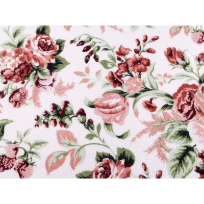 Bavlněný flanel květy, střední, 1 (1055N) pudrová (bal. 1) – Zboží Dáma