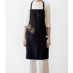 Linentales Lněná kuchyňská zástěra 55x78 cm Black – Zboží Dáma