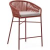 Zahradní židle a křeslo Kave Home Yanet, 85 cm Zahradní barová židle s výpletem terakota