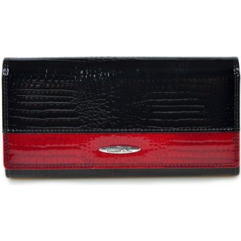 Cossroll Dámská kroko kožená peněženka v krabičce 01 5242 sp černo červená