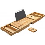 SONGMICS Podnos na vanu bambusový přírodní 75-109cm – Zboží Dáma