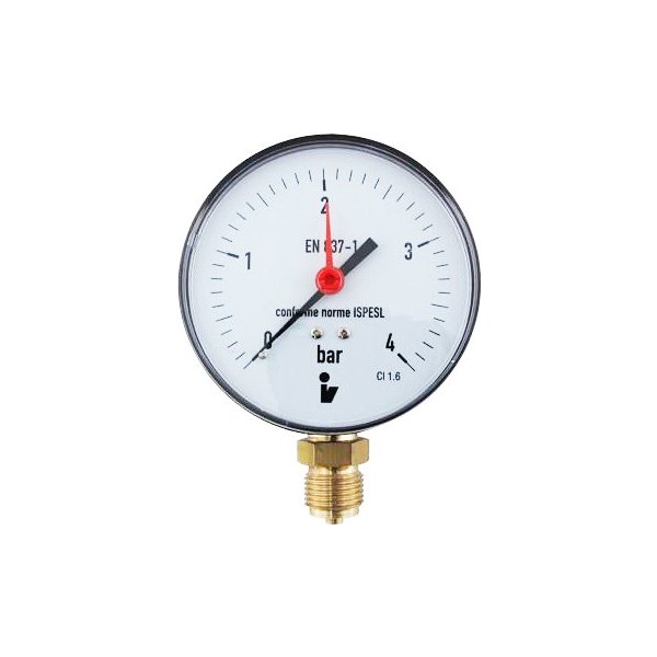 Měření voda, plyn, topení MALGORANI SITEM Manometr (tlakoměr) d100mm 0-4 BAR SPODNÍ vývod 1/2" - voda, vzduch M1004S