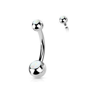 Šperky4U piercing do pupíku banánek titan opál TIT1186-OP17