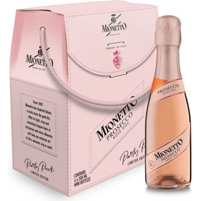 Mionetto Prosecco Rosé DOC Párty pack Kabelka 11% 6 x 0,2 l (karton) – Hledejceny.cz