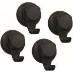 Compactor Háčky do koupelny Compactor Bestlock Black s přísavkami -bez vrtání, nosnost až 6 kg, 4 ks – Sleviste.cz