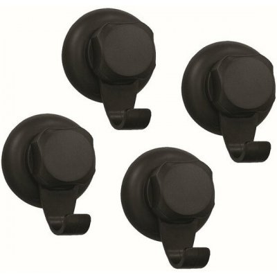 Compactor Háčky do koupelny Compactor Bestlock Black s přísavkami -bez vrtání, nosnost až 6 kg, 4 ks – Sleviste.cz