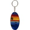 Přívěsky na klíče Přívěsek na klíče Indonésie dřevo Hawai kulatý surf tmavě modrý s palmou