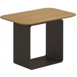 Gloster Odkládací boční stolek nižší Clamp, obdélníkový 54x35x37,5 cm, rám hliník tmavě šedý (meteor), deska leštěný teak – Hledejceny.cz
