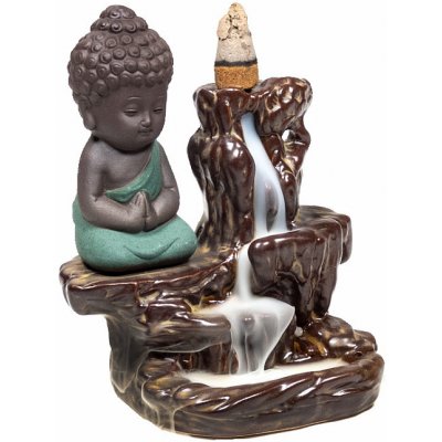 Mani Bhadra Stojánek pro vonné kužely s tekoucím kouřem malý Buddha cca 12 cm – Zbozi.Blesk.cz