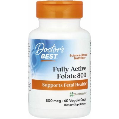 Doctor's Best Fully Active Folate 800 with Quatrefolic 800mcg 60 kapslí – Hledejceny.cz
