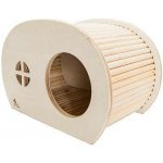 PetBuddy domeček s rampou přírodní 42 x 15 x 14 cm borové dřevo – Sleviste.cz