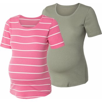 esmara dámské těhotenské triko s BIO bavlnou 2 kusy olivová/růžová