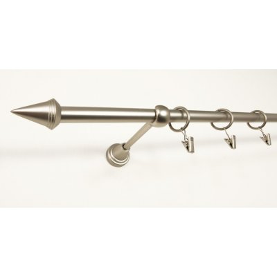 Garol Kovová garnýž Hrot decorative jednořadá stříbrná 220 cm – Sleviste.cz