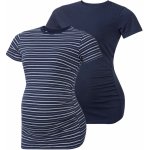 Esmara dámské těhotenské triko 2 kusy pruhy námořnická modrá – Zboží Dáma