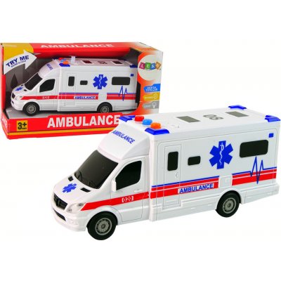 LEANToys Import Auto ambulance Světla Zvuk Bílá