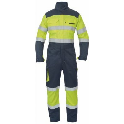 Cerva Stroke Pracovní kombinéza FR HV žlutá-navy L – Sleviste.cz