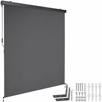 tectake 406136 svislá markýza eloise se 2 nástěnnými držáky - 120 x 250 cm,černá – Zboží Mobilmania