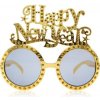 Párty brýle Godan Plastové brýle kulaté zlaté Happy New Year
