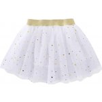 Sukně Luliu bílá třpytky a zlatý pásek OP578 – Zboží Dáma