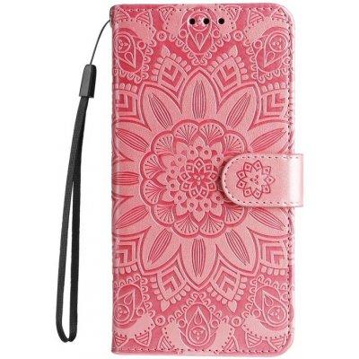 Levné Kryty Peněženkové Embossing Pattern Slunečnice Xiaomi Redmi Note 13 Pro+ 5G růžové – Zboží Mobilmania