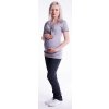 Těhotenské a kojící tričko Be MaaMaa těhotenské kojící triko s kapucí krátký rukáv šedá