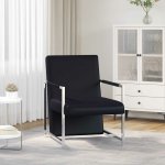 vidaXL 241006 s chromovanými nohami černé umělá kůže – Sleviste.cz