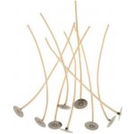 Povoskovaný bavlněný knot na svíčky s plíškem 12cm - sada 10ks | Knoty na svíčky | Knoty pro výrobu svíček – Sleviste.cz