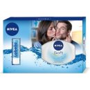 Nivea Labello Hydro Care hydratační balzám na rty 4,8 g + Soft svěží hydratační krém 250 ml dárková sada