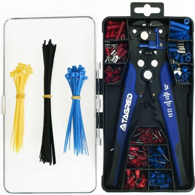 Tagred Krimpovací kleště, stahovací pásky a elektrické koncovky, sada 261 ks, TA1118 – Zboží Dáma