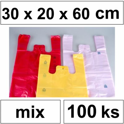 HDPE Mikrotenové tašky v bloku 16x12x30 cm [100 ks] mix barev – Zboží Mobilmania